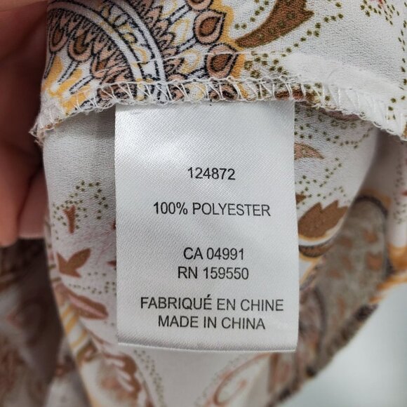 Carolina Belle Womens Sleeveless Paisley Print Ruffle Blouse 2X Keyhole Neck - Picture 9 of 12